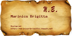 Marinics Brigitta névjegykártya